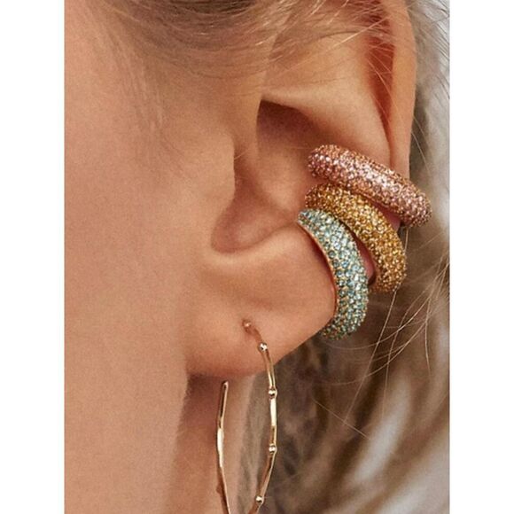 Rhinestone Ear Cuff Set Unique Shiny Decoration Retro Style Jewelry Exquisite - Picture 11 of 11